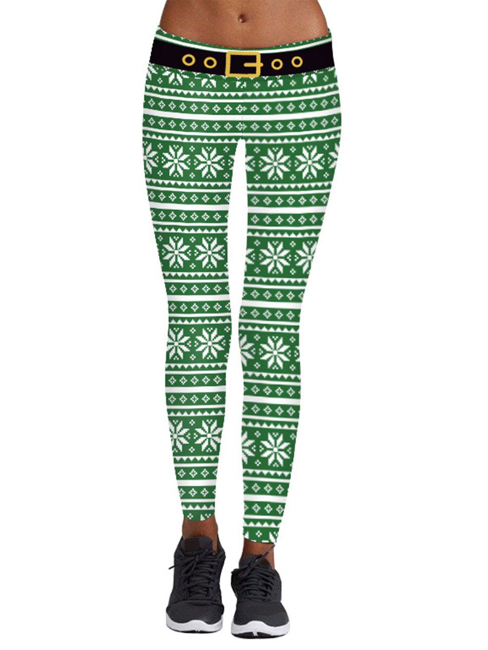 

Womens 3D Digital Print Christmas Casual Pants Yoga Leggings, Green