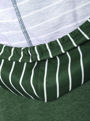 

Striped Long Sleeve Patchwork Hoodie, Medium spring green