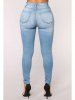 Women Casual Trendy Pencil Stretch Skinny Jeans -  