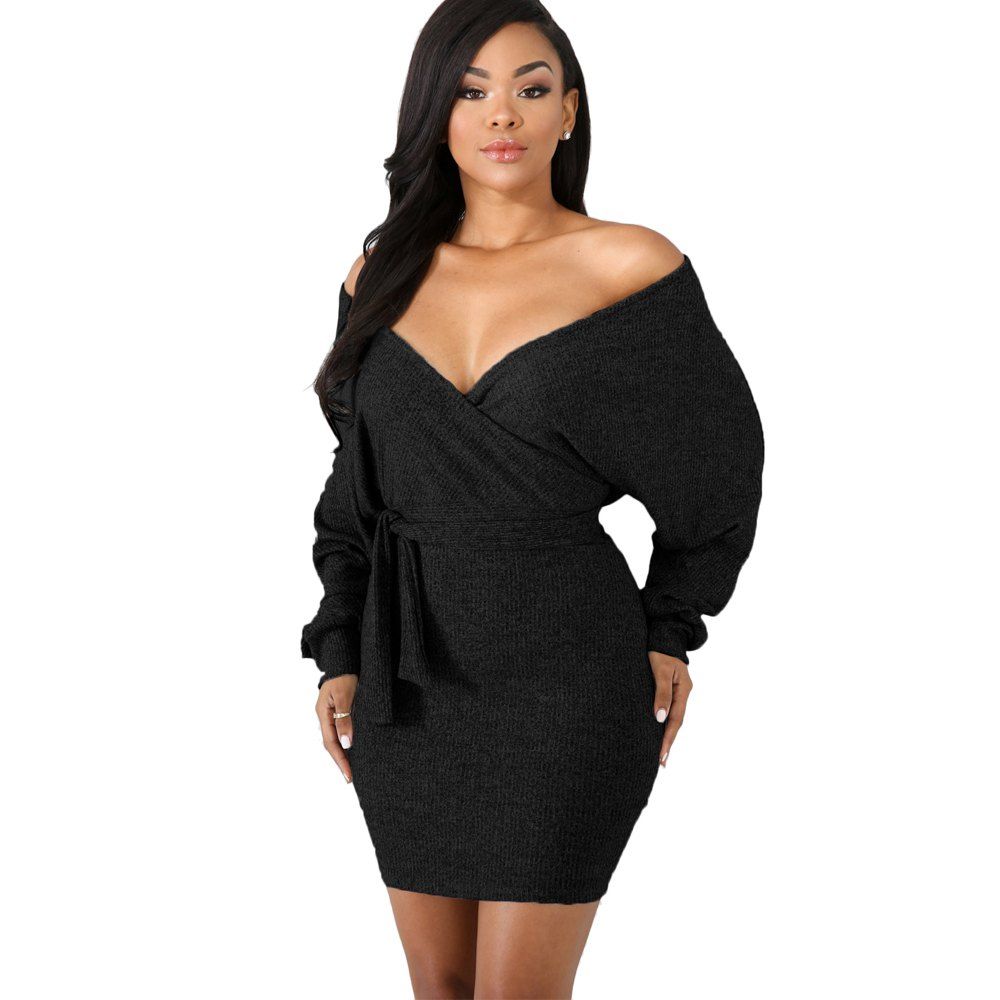 V-Neck Backless Dress