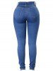 Women Classic Slimming Butt Lift Stretch Skinny Denim Jeans - Bleu 3XL
