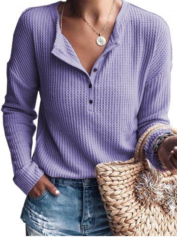 Chandail Décontracté en Couleur Unie à Manches Longues Pour Femme