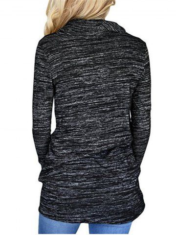

Womens Cowl Neck Long Sleeve Pocket Casual Tunic Sweatshirts T-shirt, Black