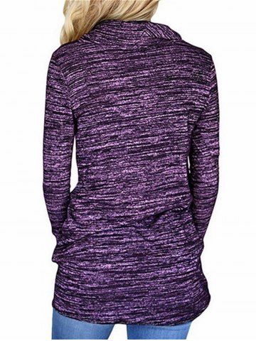 

Womens Cowl Neck Long Sleeve Pocket Casual Tunic Sweatshirts T-shirt, Purple