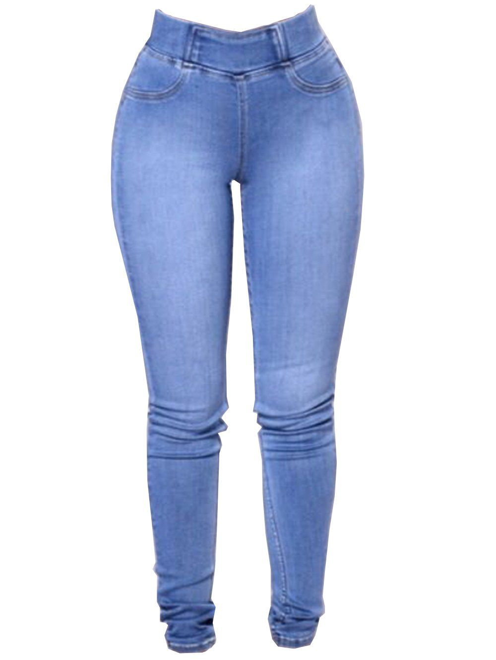 Womens Fashion Slim Fit Stretchy Skinny Jeans Bleu clair XL