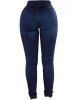 Womens Fashion Slim Fit Stretchy Skinny Jeans - Bleu profond 2XL