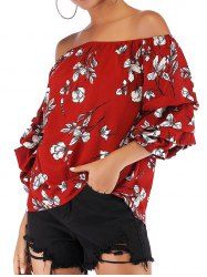 Women Casual Floral Print Long Sleeve Chiffon Shirt Blouse Tops -  