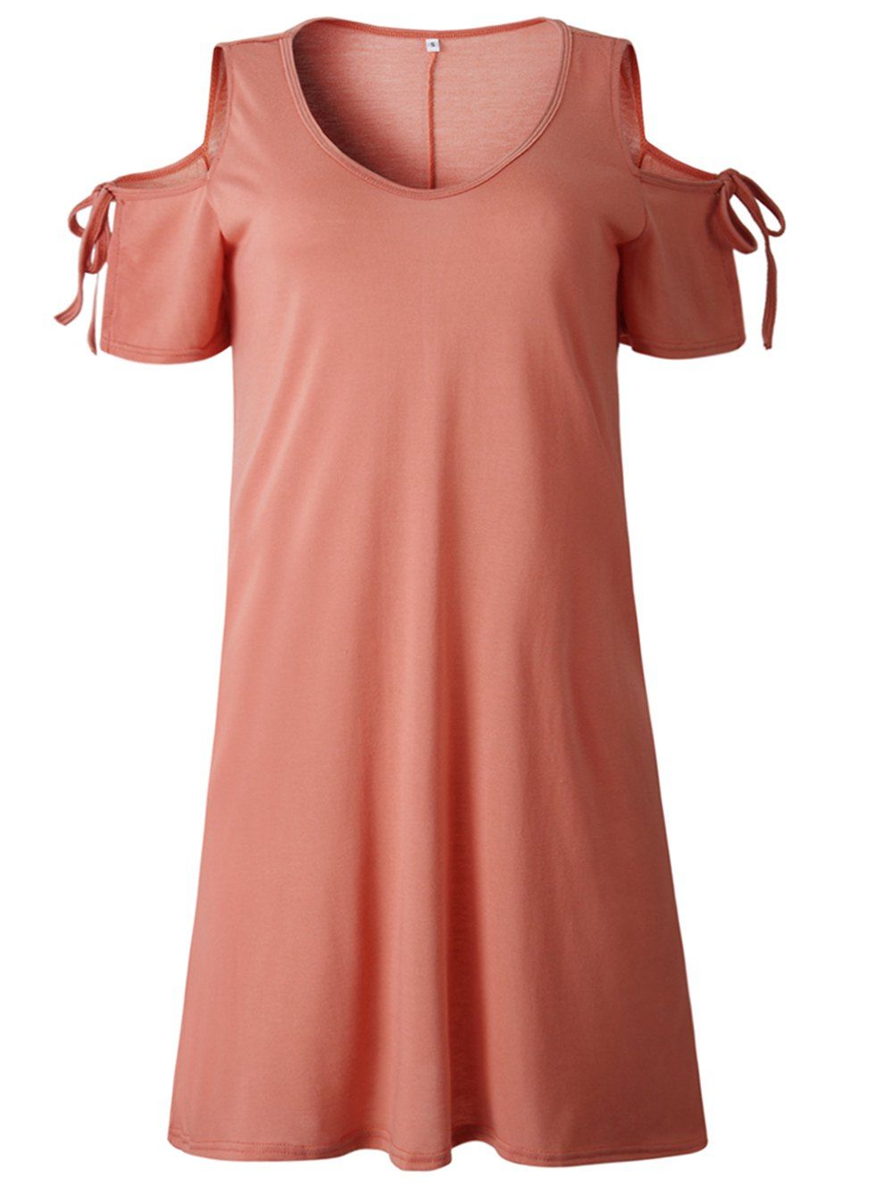 2019 plus size cold shoulder shredding tunic t shirt