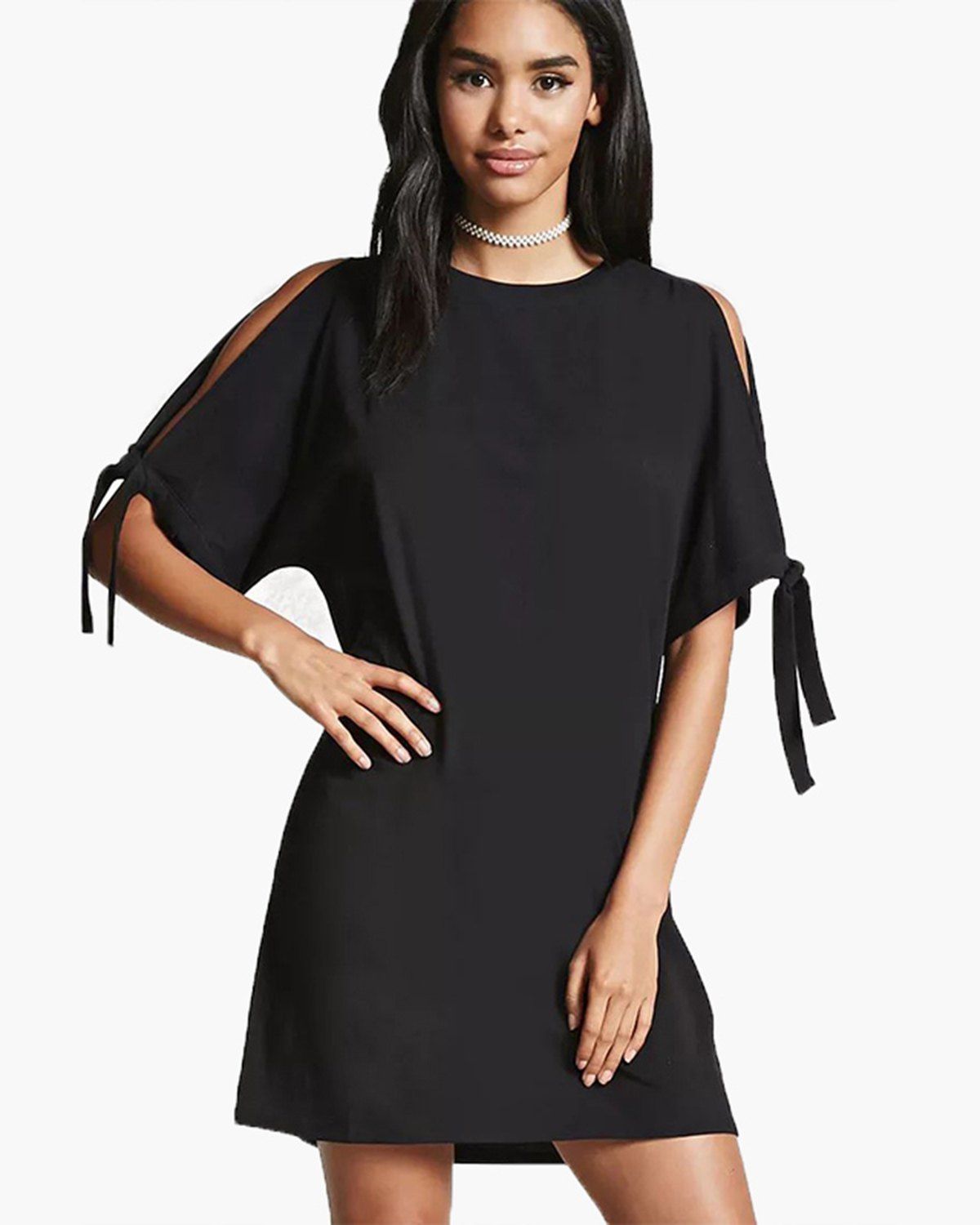 

Plain Stitched Short-Sleeved T-shirt, Black