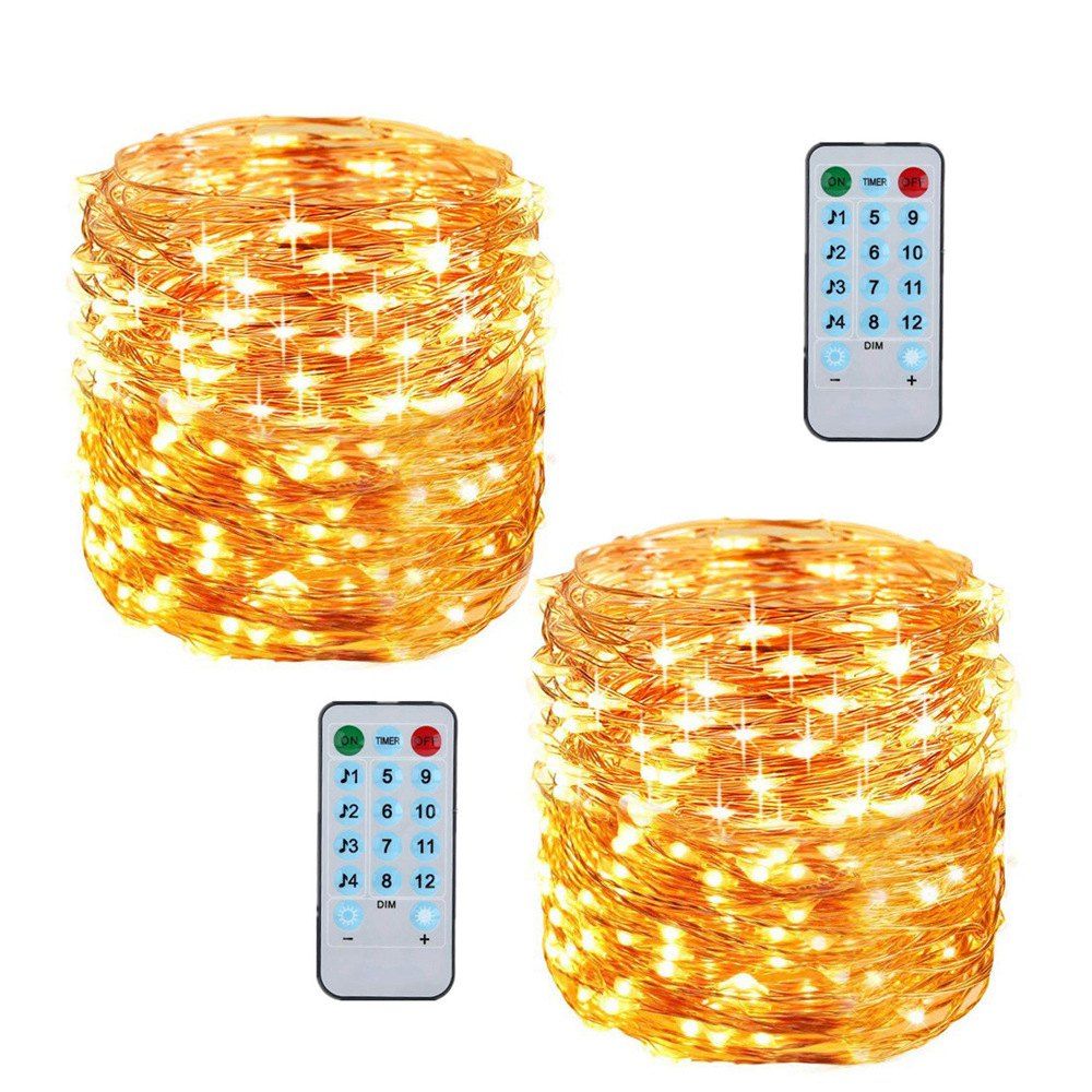 

12 Mode Adjustment Music Sound Activated Twinkle Lights with Remote Control Waterproof for Dorm Wall Party Curtain Decorations Christmas Copper Light String, Warm white