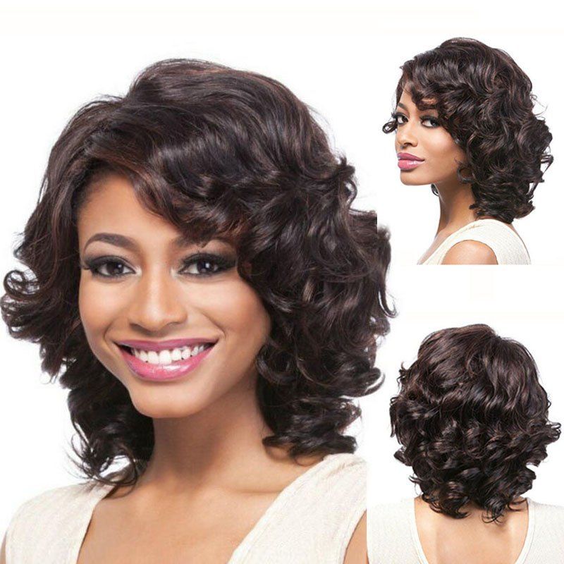 

Ombre Brown Color Wavy Curling Wig Synthetic Wig Hair, Sepia