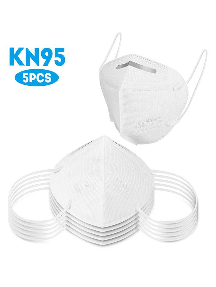 

5PCS KN95 4-layer Face Masks Elastic Ear Loop With FDA And CE Certification, White
