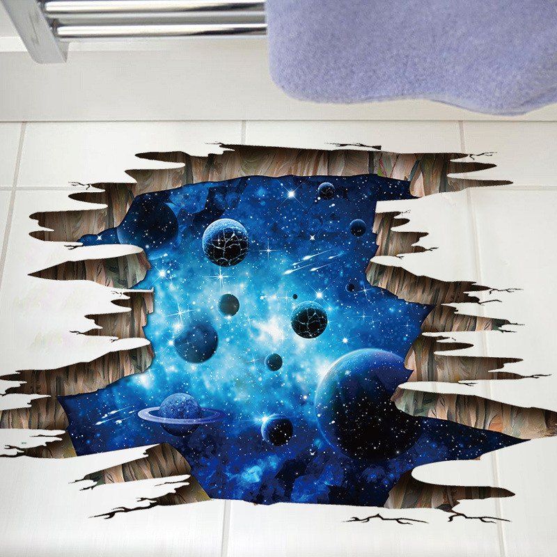 

Home Decoration 3D Galaxy Planet Removable Wall Stickers for Decor, Blue