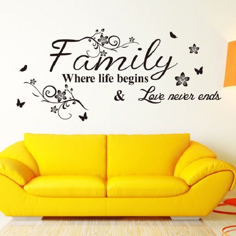 

Family Where Life Begins Love Never Ends 57 x 28 cm, Black
