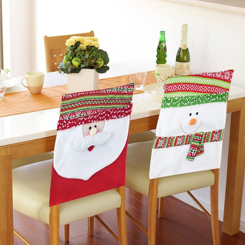 

2Pcs Snowman Couple Chair Covers Christmas Decorations Ornament, Colormix;others