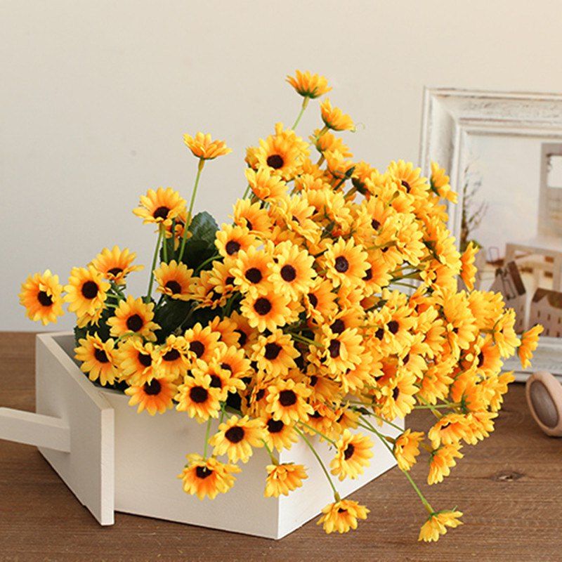 

XM1 20Heads Mini Sunflower Artificial Flower, Yellow
