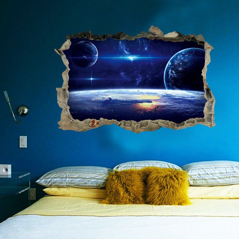 

Home Decoration Starry Sky Removable Wall Stickers for Wall Decor, Blue