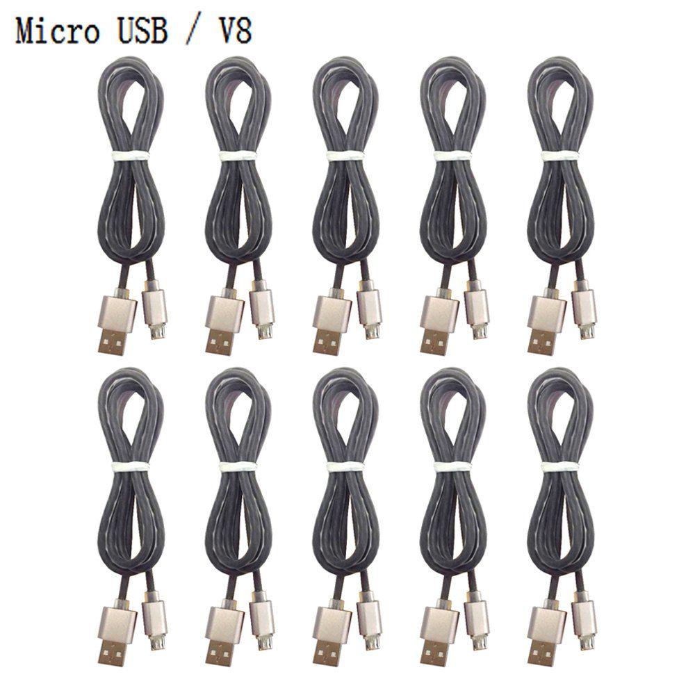 

New 10PCS Micro USB / V8 Two-color Candy Line / Phone Fast Charging Line, Black