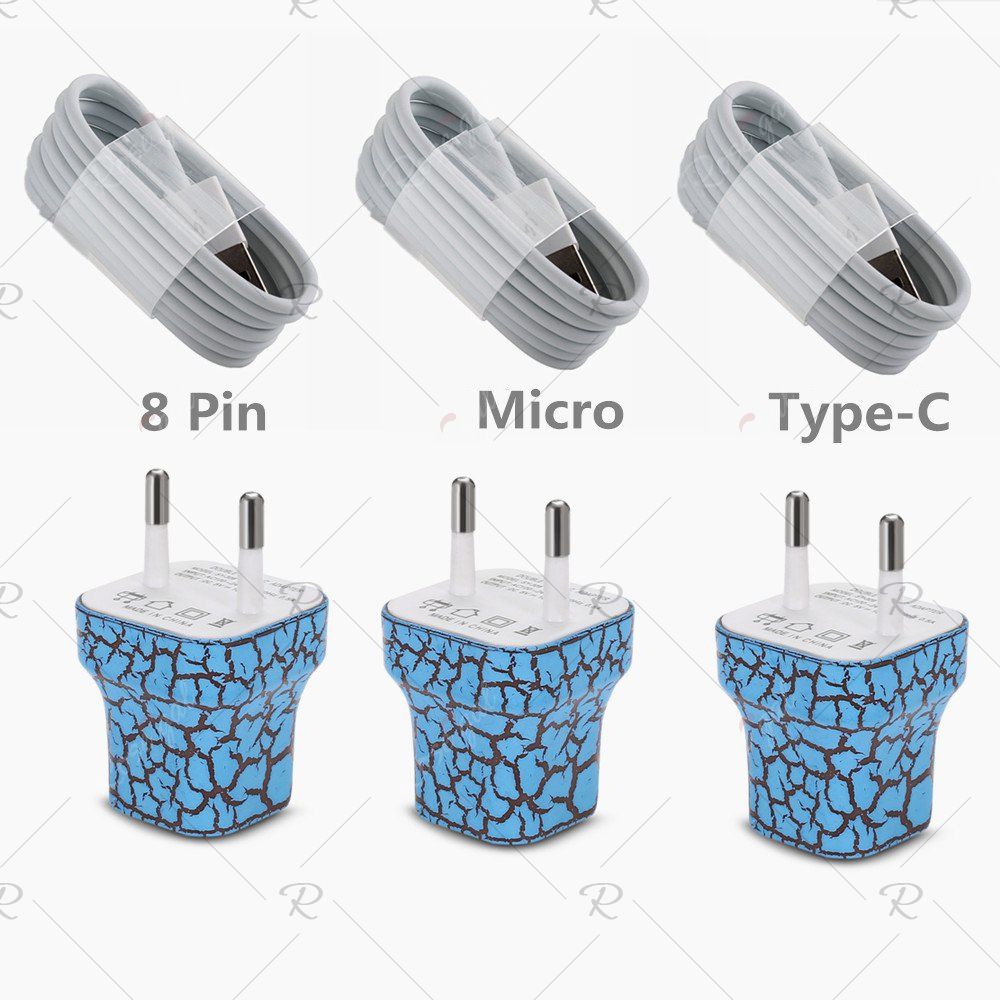

8 Pin Micro USB Type-C Data Cable + Charger for iPhone 8, Snow white;white