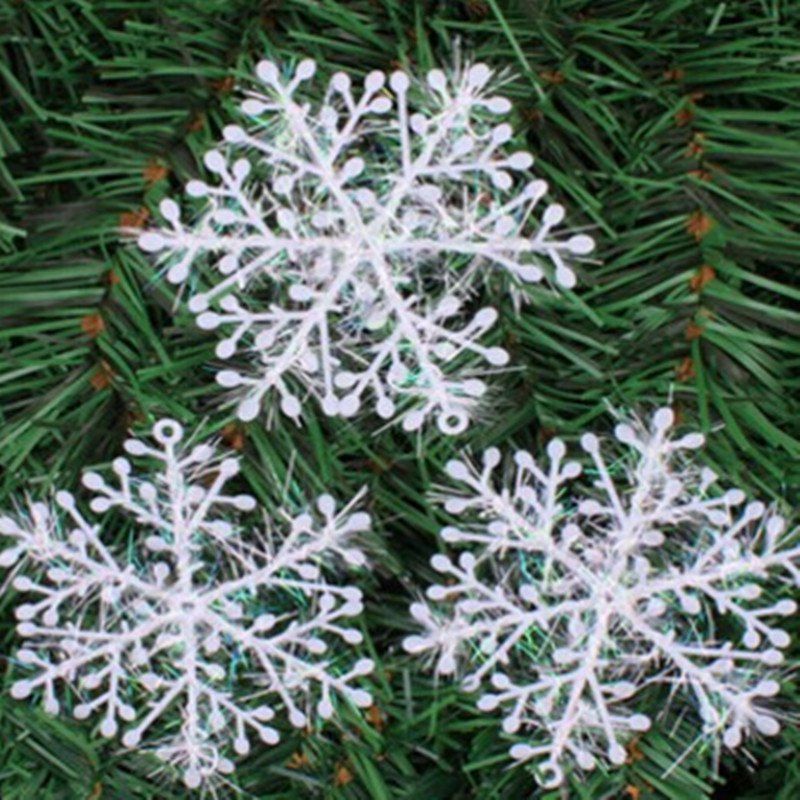 

XM1 12PCS Christmas Decoration White Snowflake Ornaments 8.5CM