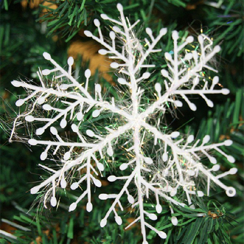 

XM1 12PCS Christmas Decoration White Snowflake Ornaments 22CM