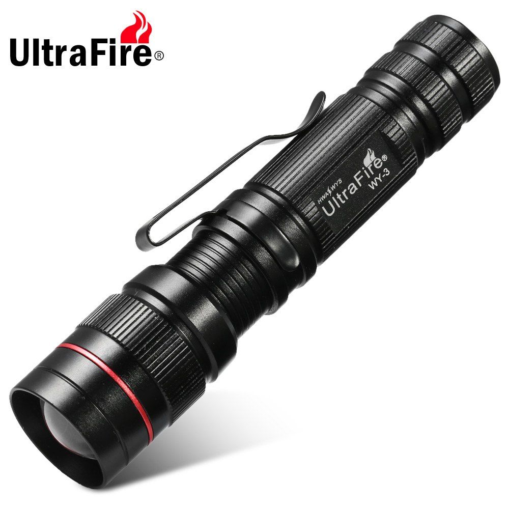 

Ultrafire Xpe R2 389LM 3 Files Compact Telescopic Focus Flashlight, Black