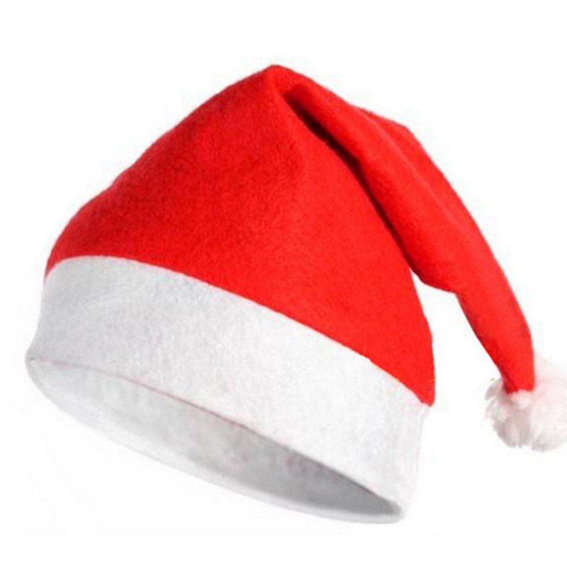 

10PCS Adult Nonwovens Christmas Hat Christmas Party Decorate 28 x 38CM, Red