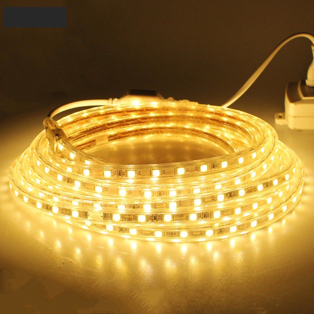 

1PCS 3M 220V 5050 180SMD 1350LM 15W Flexible Tape Rope Strip Light Xmas Outdoor Waterproof Garden Outdoor Lighting Christmas Band Eu Plug, Warm white light
