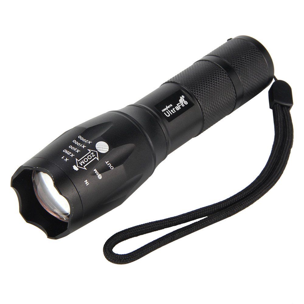 

Ultrafire Xml-T6 689LM 5-SPEED Telescopic Flashlight Kit, Black