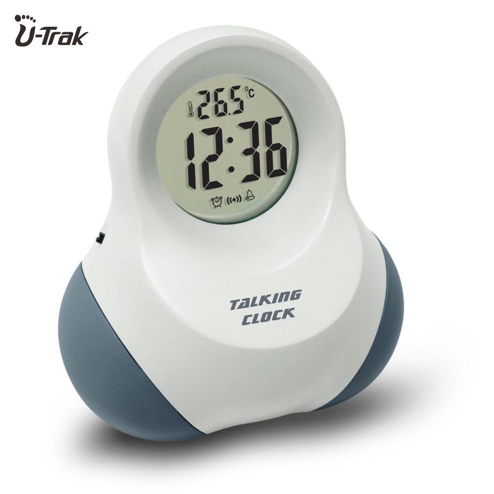 

Smart Talking Digital Alarm Clock with Snooze System Tim e/ Date / Temperature Display Vibration Activated (28 Languages Can Be Selected), Snow white;blue;green;white