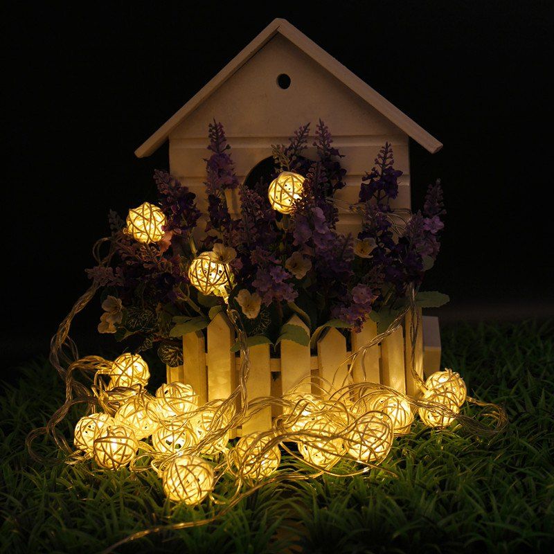 

Kwb Led Christmas String Lights 2M 20BALLS Warm White Color Small Cane, Warm white light