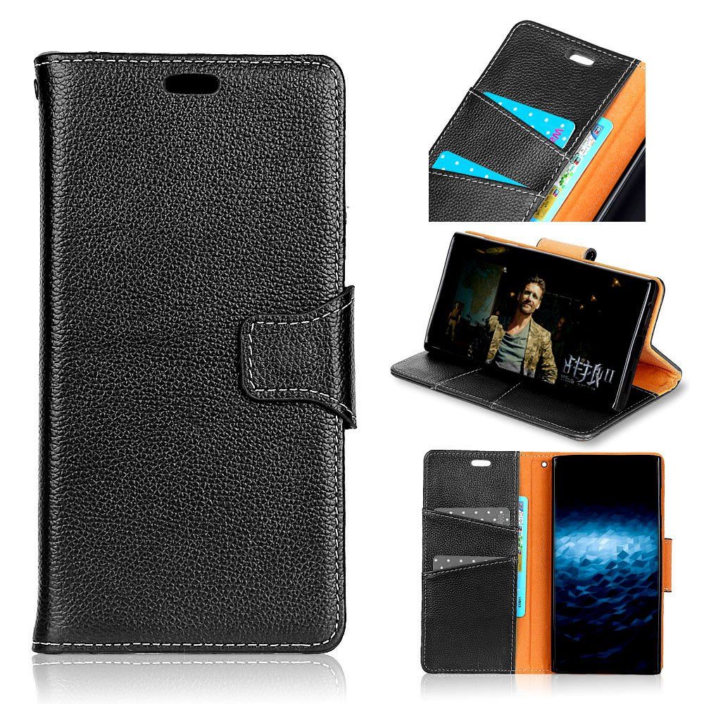 

Kazine Lichee Pattern Genuine Leather Wallet Case for HUAWEI Honor 6C Enjoy 6S, Black
