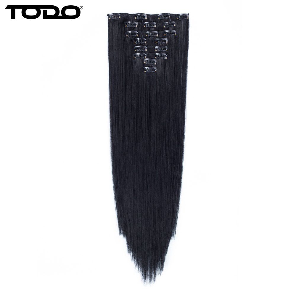 

Todo Straight Wig 8-piece 18-clip Hair Extension, Black brown