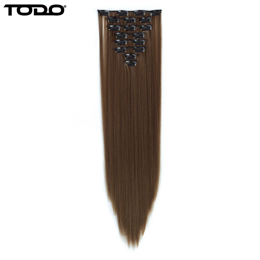 

Todo Straight Wig 8-piece 18-clip Hair Extension, Light brown