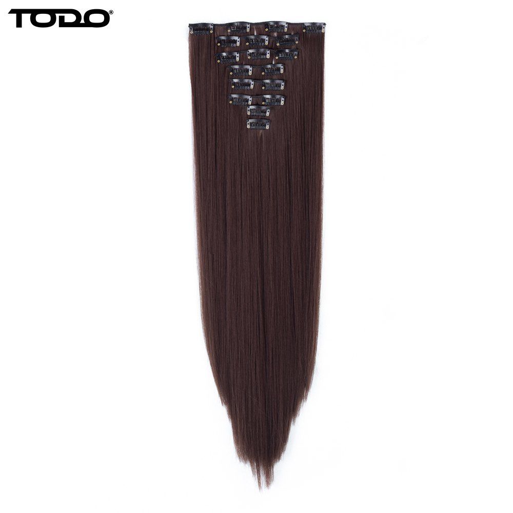 

Todo Straight Wig 8-piece 18-clip Hair Extension, Medium brown