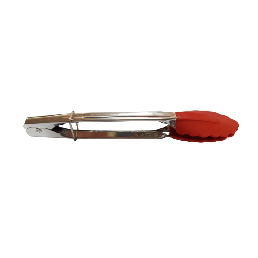 

Stainless Steel Food Tong with Silicone Tip Barbecue Tong 7 Inch, Red