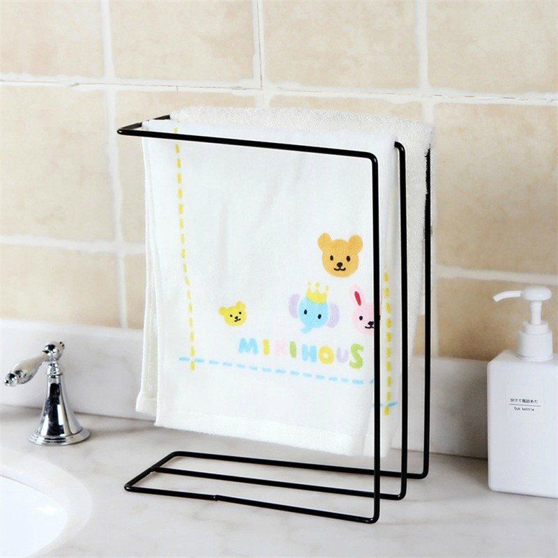 

Simplicity Towel Bathroom Toiletries Storage Rack, Black