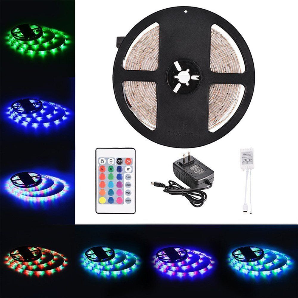 

Supli 5M Waterproof Flexible Strip Smd 3528 Rgb 300LEDS with 24KEY Ir Remote Control + 3A Power Adapter, Rgb color