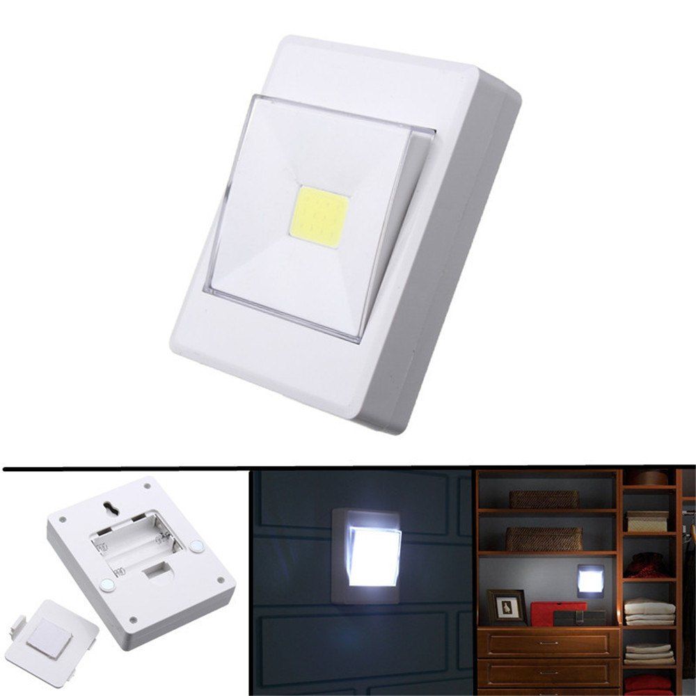 White Supli 1 Led Cob Battery Operated Wireless Switch Night Lamp Trendy Supli 1 Led Cob Battery Operated Wireless Switch Night Lamp Closet Under Cabinet Bedside Wardrobe