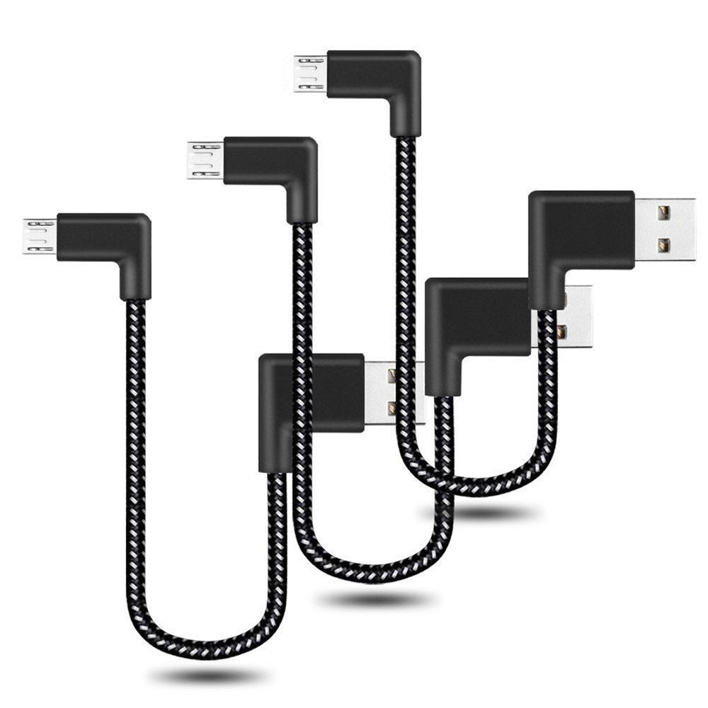 

Micro Usb Barided Cable Elbow Charging Line, Black