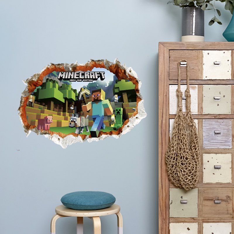 

3D Hole Style Game World Wall Sticker, Mix color