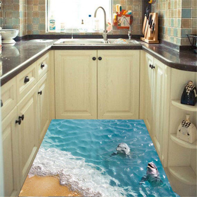 

Home Decoration 3D Beach Dolphin wall Stickers, Colormix