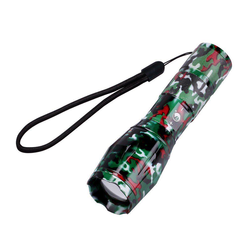 

U`King Zq-X1061 Cree T6 1000LM 5 Mode Zoomable Camouflage Flashlight Torch Set 5500K Multiple Color, Camouflage red