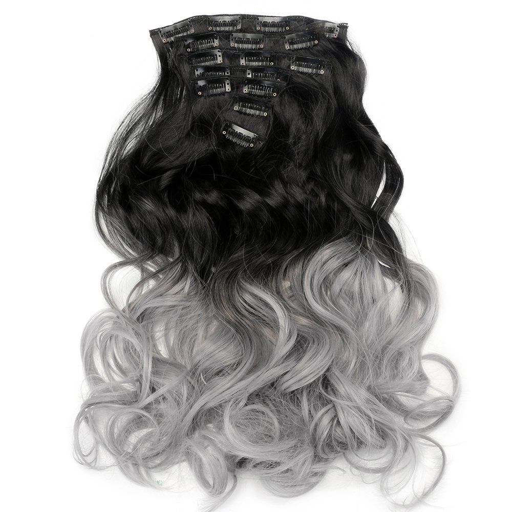 

TODO 24inch Curly Ombre Style 7-Piece 16-Clip Hair Extensions, #2