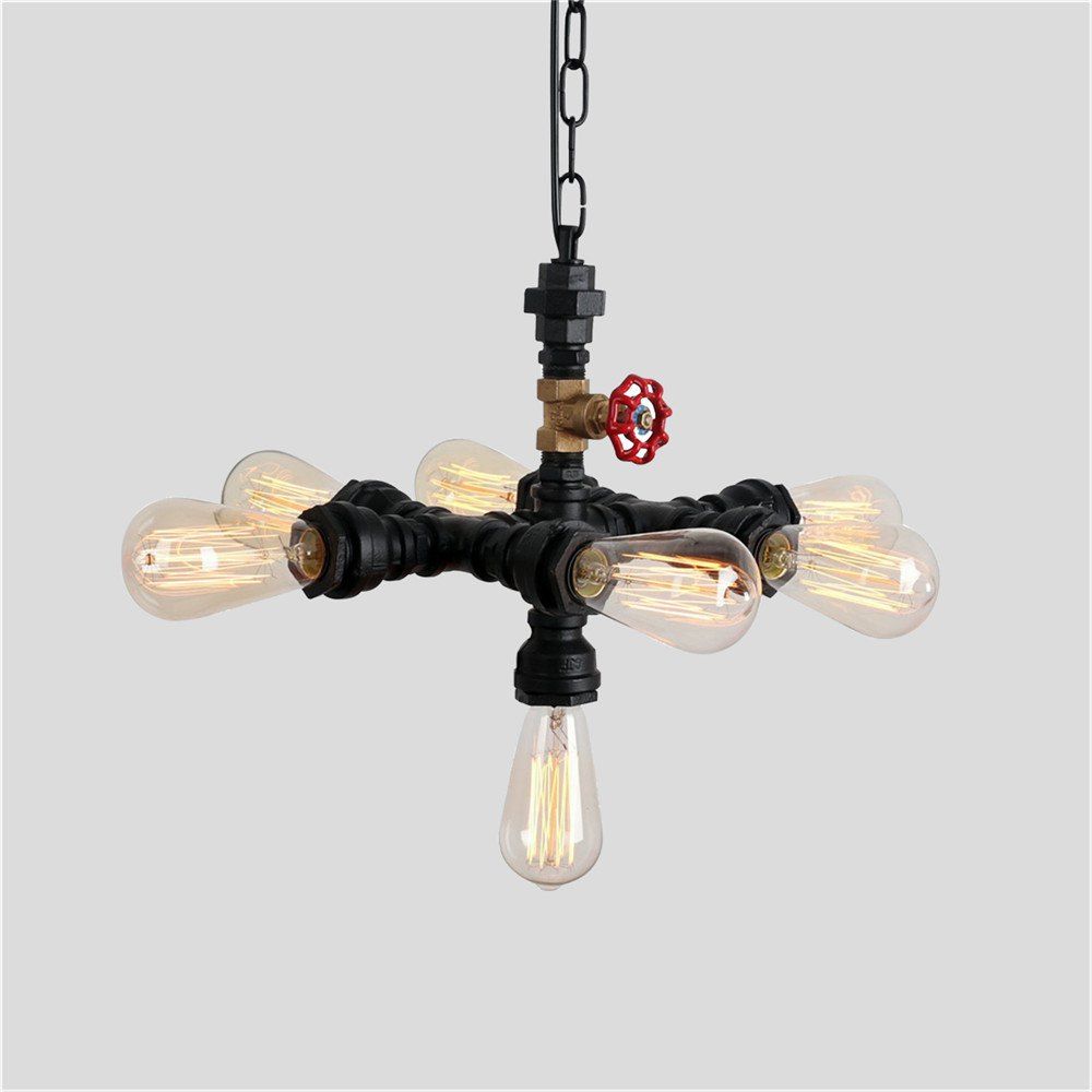 2019 7 Heads Vintage Industrial Pipe Simple Loft Iron Pendant Latest 7 Heads Vintage Industrial Pipe Simple Loft Iron Pendant Lights Living Room Dining