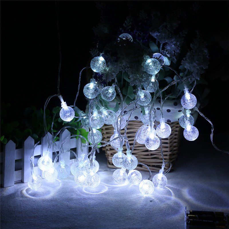 

20-LED Bubble Ball Shaped Christmas Tree String Lights Decorated Colored Lamp, White