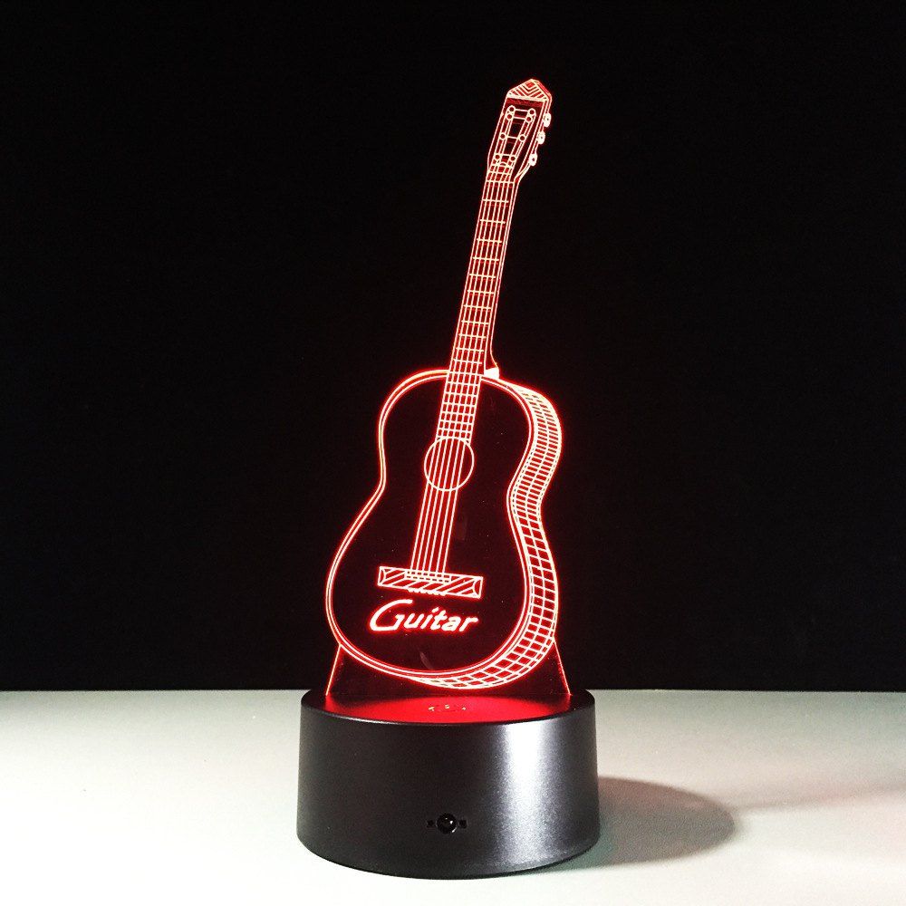 

Yeduo New Action Figure 7 Colors Guitar 3D Visual Led Night Lights As Bedroom Table Lamp Best Gifts for Kids Friends Acrylic, Colormix
