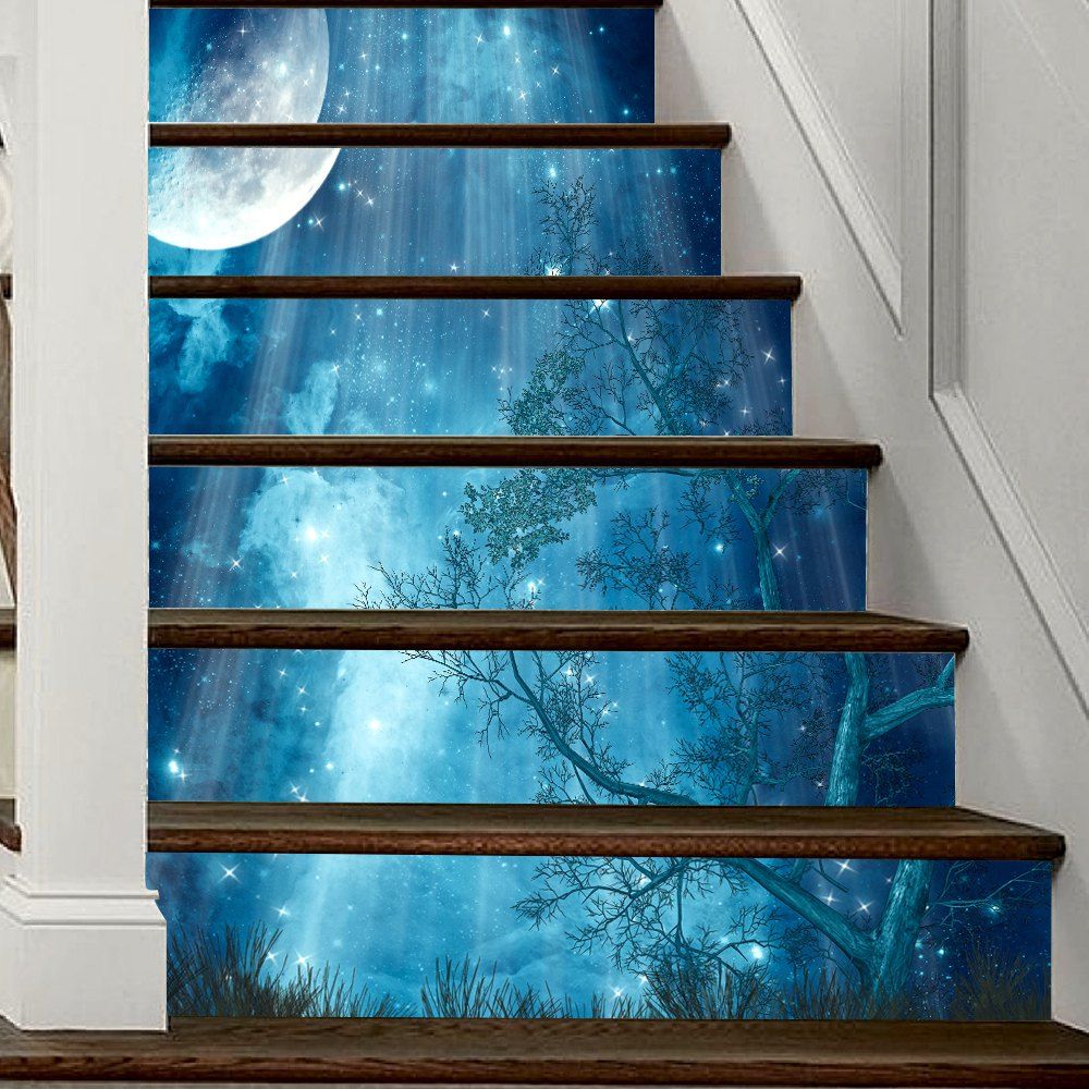 

Moon Forest Stair Sticker Wall Decor, Mixed color