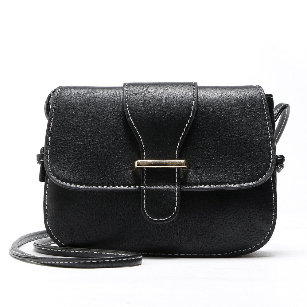 

Solid Color Buckle Crossbody Bags, Black