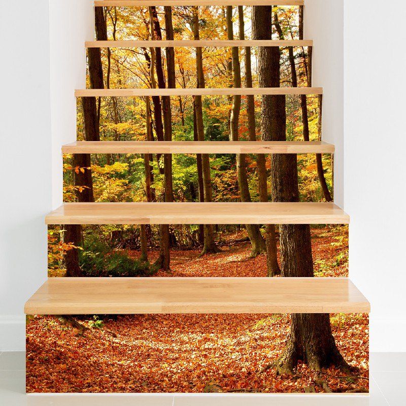 

Fall Forest Style Stair Sticker Wall Decor, Mix color